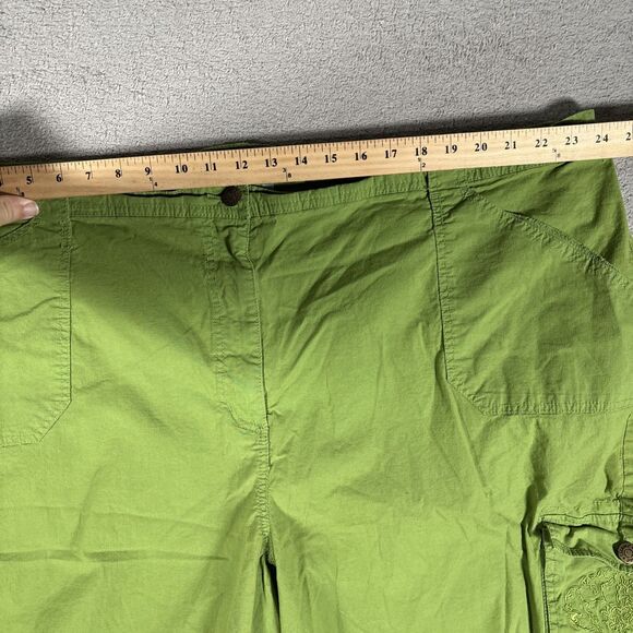 Liz And Me Women's Plus Size 30W‎ Capri Cargo Pants Rip Stop Tie Ankle Stretch - Picture 5 of 11